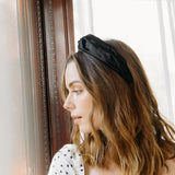 Jennifer Behr - Twist Headband in Silk Satin -- Black