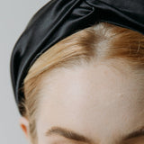 Jennifer Behr - Twist Headband in Silk Satin -- Black