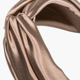 Jennifer Behr - Twist Headband in Silk Satin -- Cappuccino