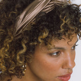 Jennifer Behr - Twist Headband in Silk Satin -- Cappuccino