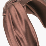 Jennifer Behr - Twist Headband in Silk Satin -- Espresso