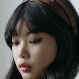 Jennifer Behr - Twist Headband in Silk Satin -- Espresso