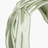 Jennifer Behr - Twist Headband in Silk Satin -- Pistachio