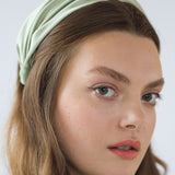 Jennifer Behr - Twist Headband in Silk Satin -- Pistachio
