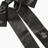 Jennifer Behr - Monogram Adley Satin Bow Barrette -- Black