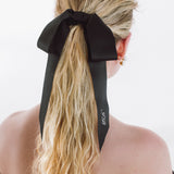 Jennifer Behr - Monogram Adley Satin Bow Barrette -- Black