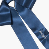 Jennifer Behr - Monogram Adley Satin Bow Barrette -- Navy