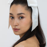 Jennifer Behr - Monogram Adley Satin Bow Barrette -- Snow