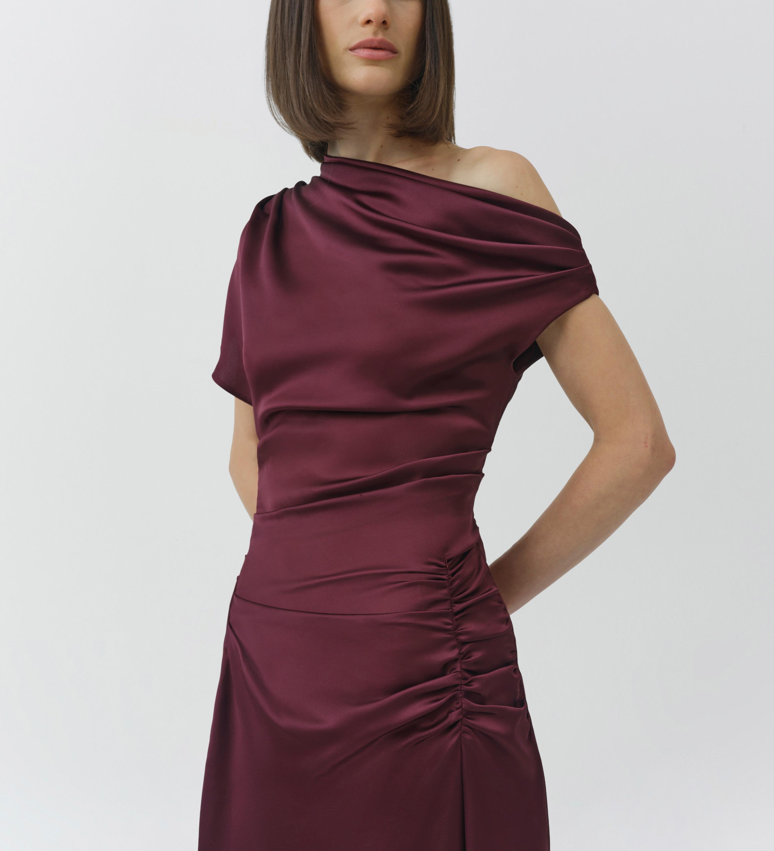 Simkhai - Joanna Off Shoulder Satin Midi Dress