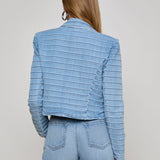 L'AGENCE - Dolly Striped Denim Blazer