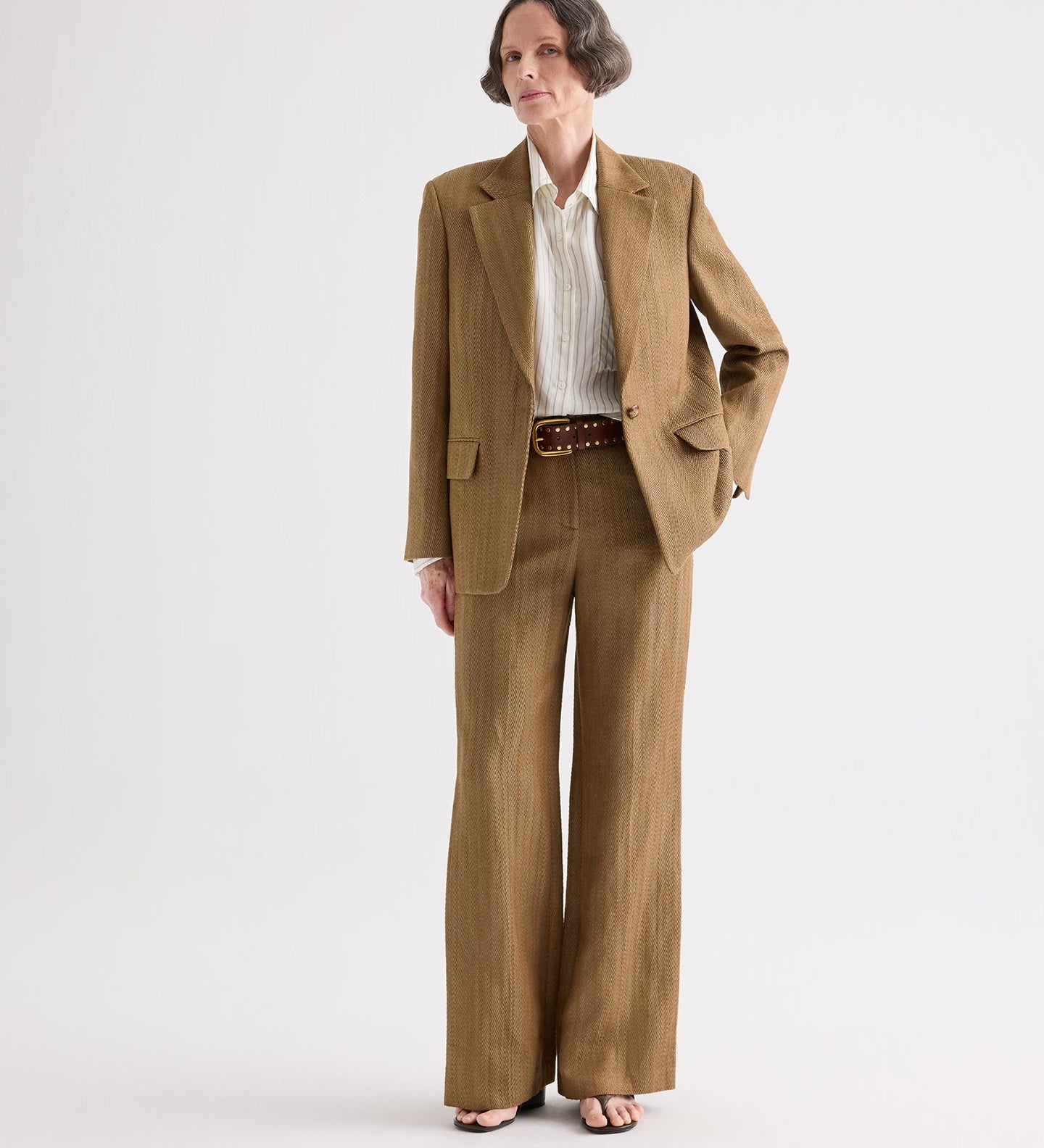 TWP - Jillian Blazer in Novel Herringbone Linen