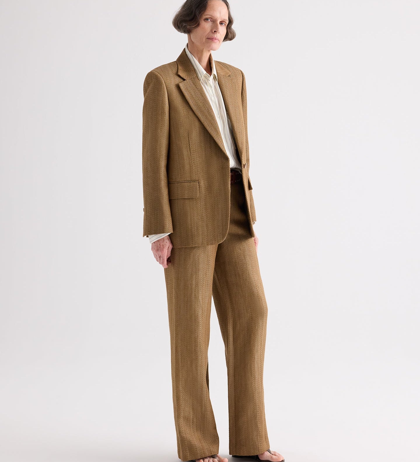 TWP - Jillian Blazer in Novel Herringbone Linen