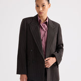 TWP - Harper Blazer in Refined Pinstripe Wool Viscose Suiting