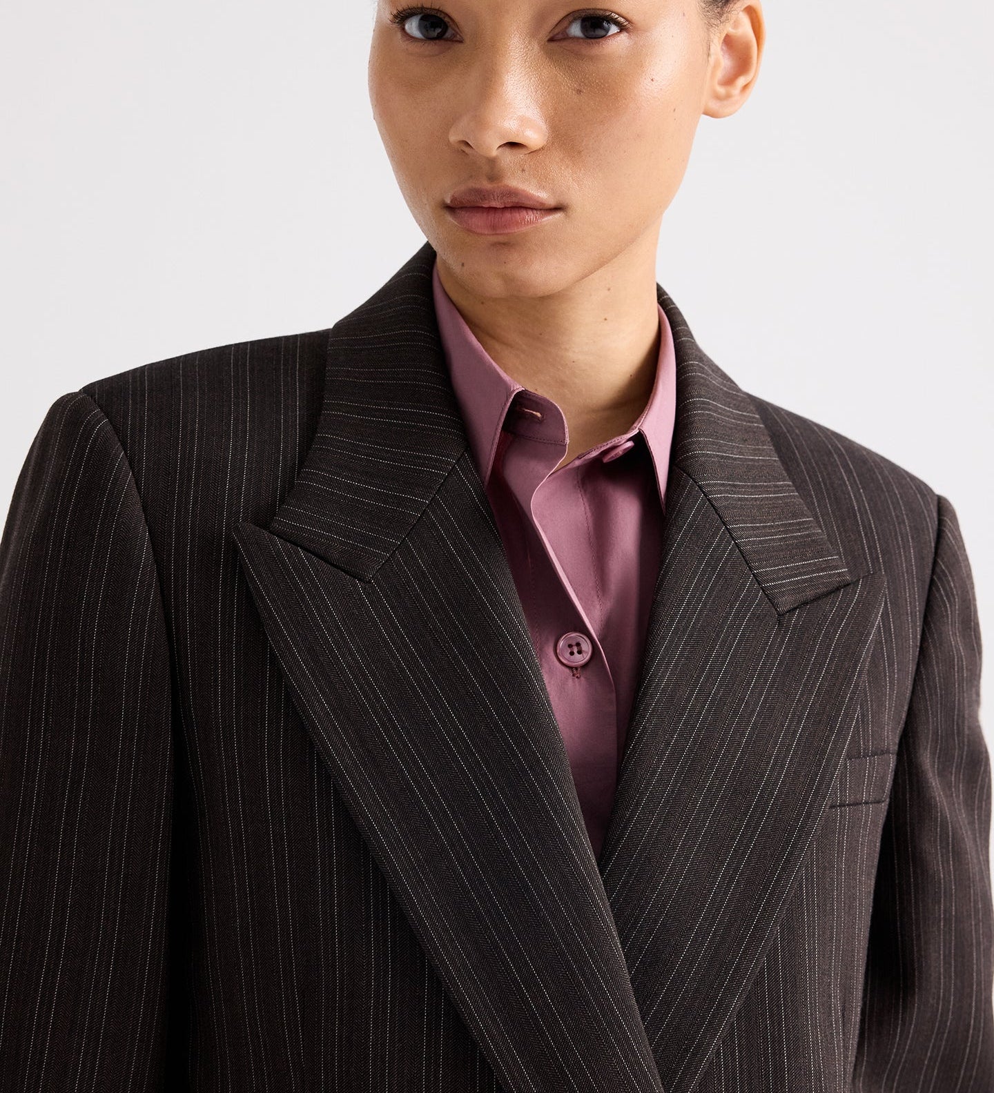 TWP - Harper Blazer in Refined Pinstripe Wool Viscose Suiting