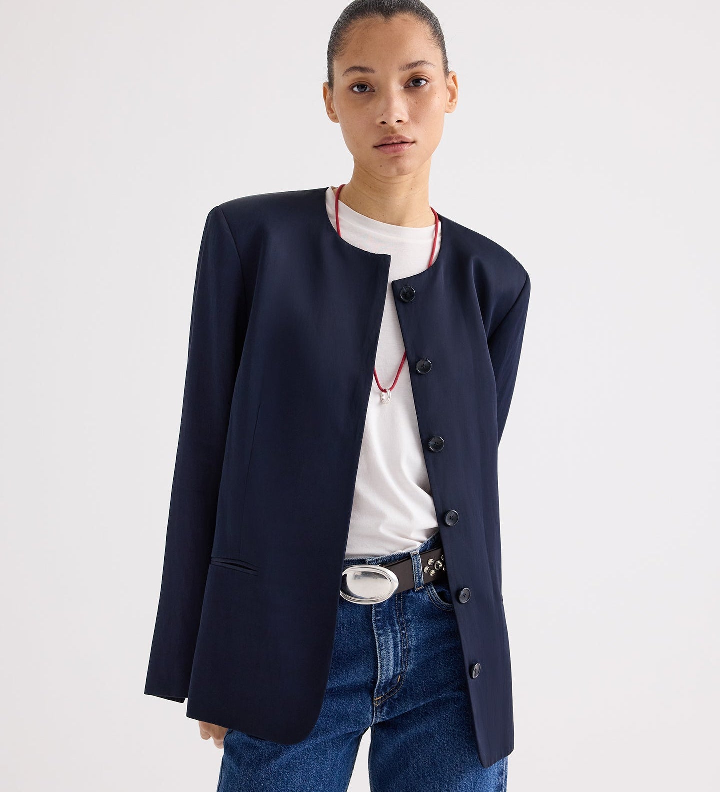 TWP - Cecelia Blazer in Coated Viscose Linen
