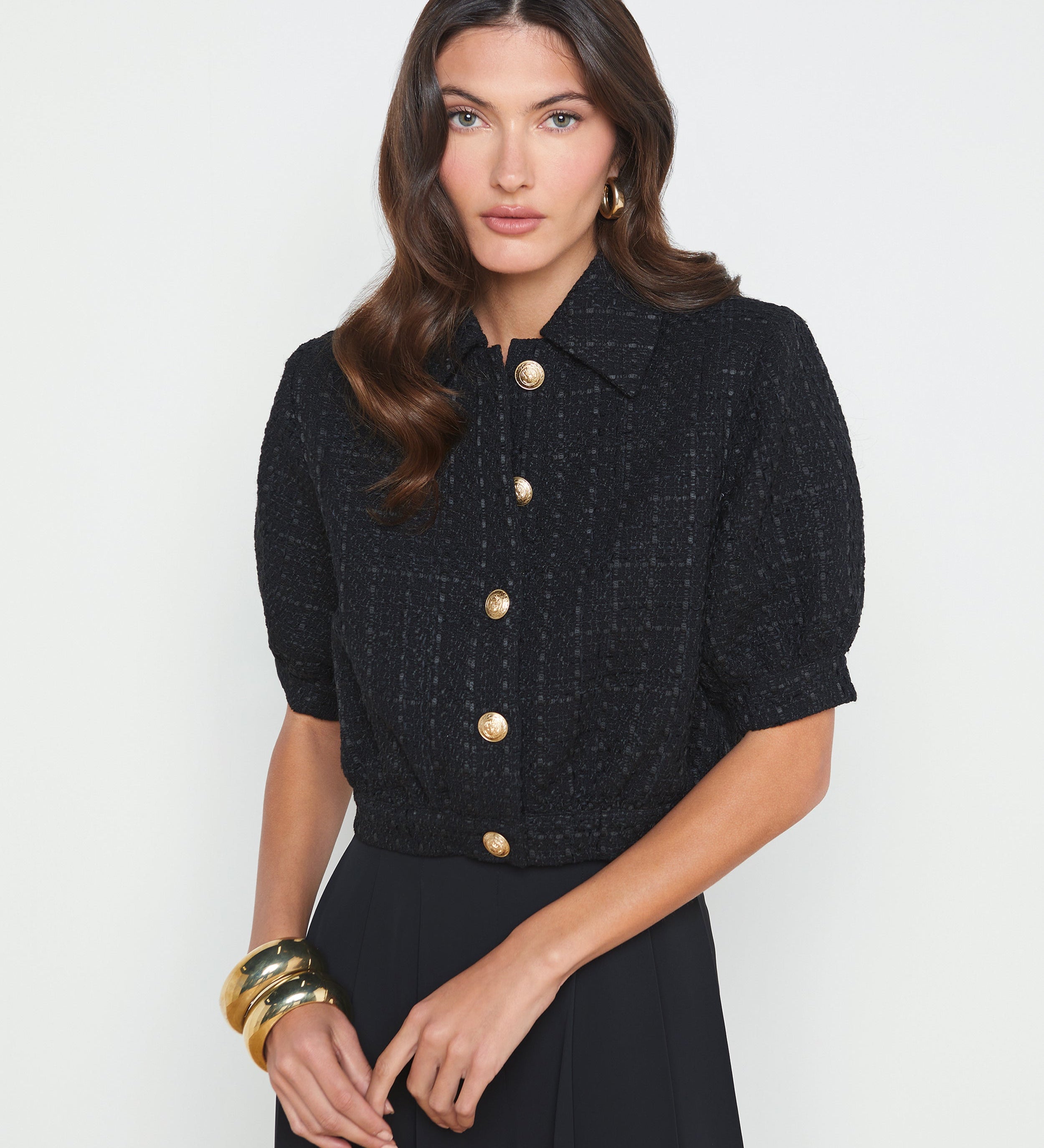 L'AGENCE - Cove Cropped Tweed Jacket