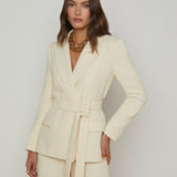 L'AGENCE - Jordana Tweed Wrap Blazer