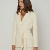 L'AGENCE - Jordana Tweed Wrap Blazer