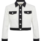 L'AGENCE - Koda Contrast Cropped Denim Jacket