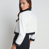 L'AGENCE - Koda Contrast Cropped Denim Jacket
