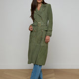 L'AGENCE - Celina Suede Trench Coat