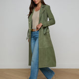 L'AGENCE - Celina Suede Trench Coat
