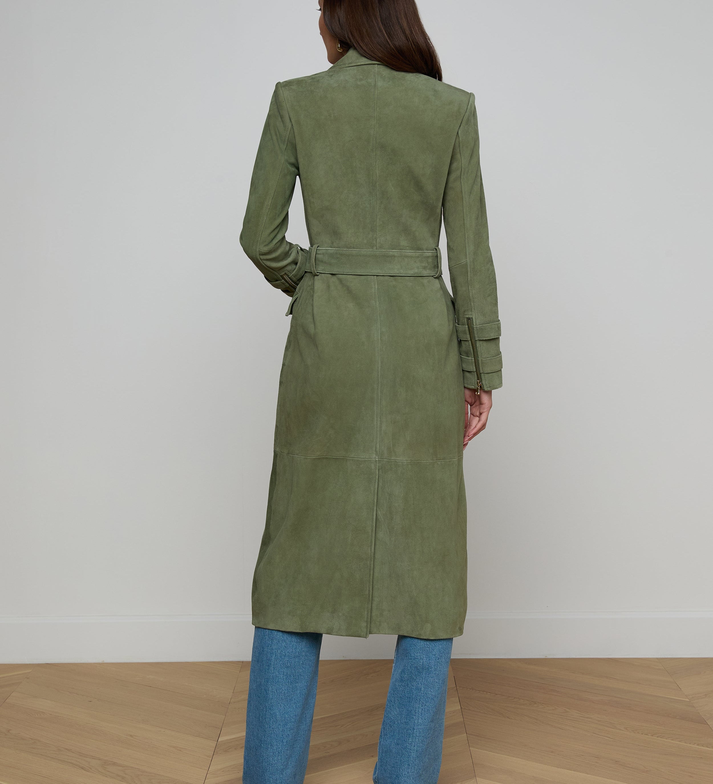 L'AGENCE - Celina Suede Trench Coat