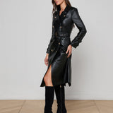 L'AGENCE - Celina Leather Trench Coat