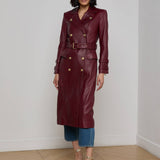 L'AGENCE - Celina Leather Trench Coat