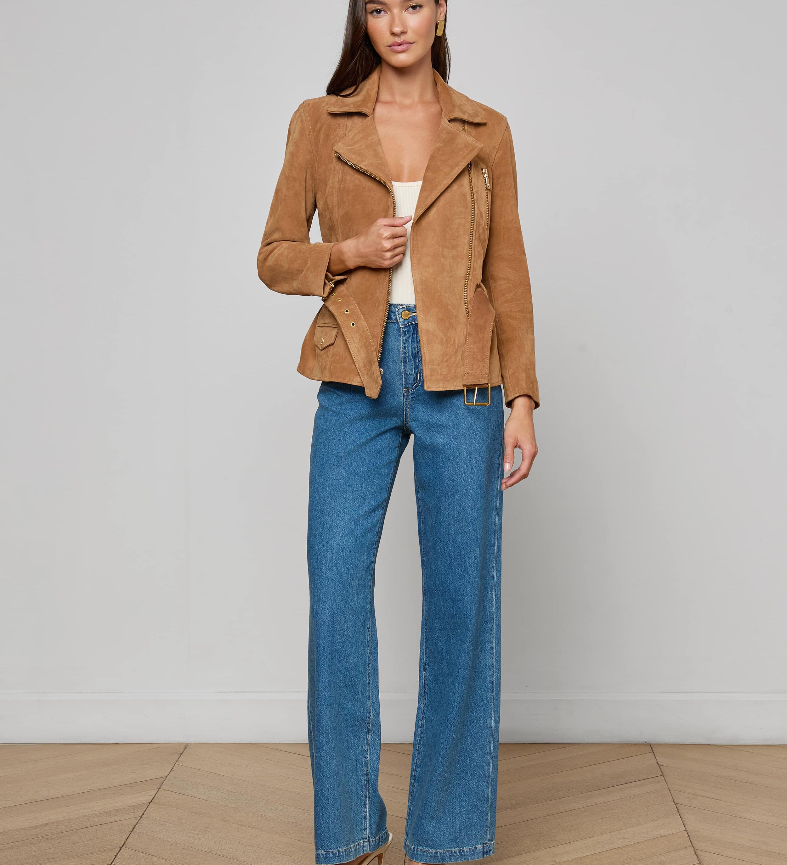 L'AGENCE - Dinah Suede Biker Jacket
