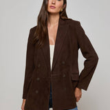 L'AGENCE - Aimee Oversized Suede Blazer