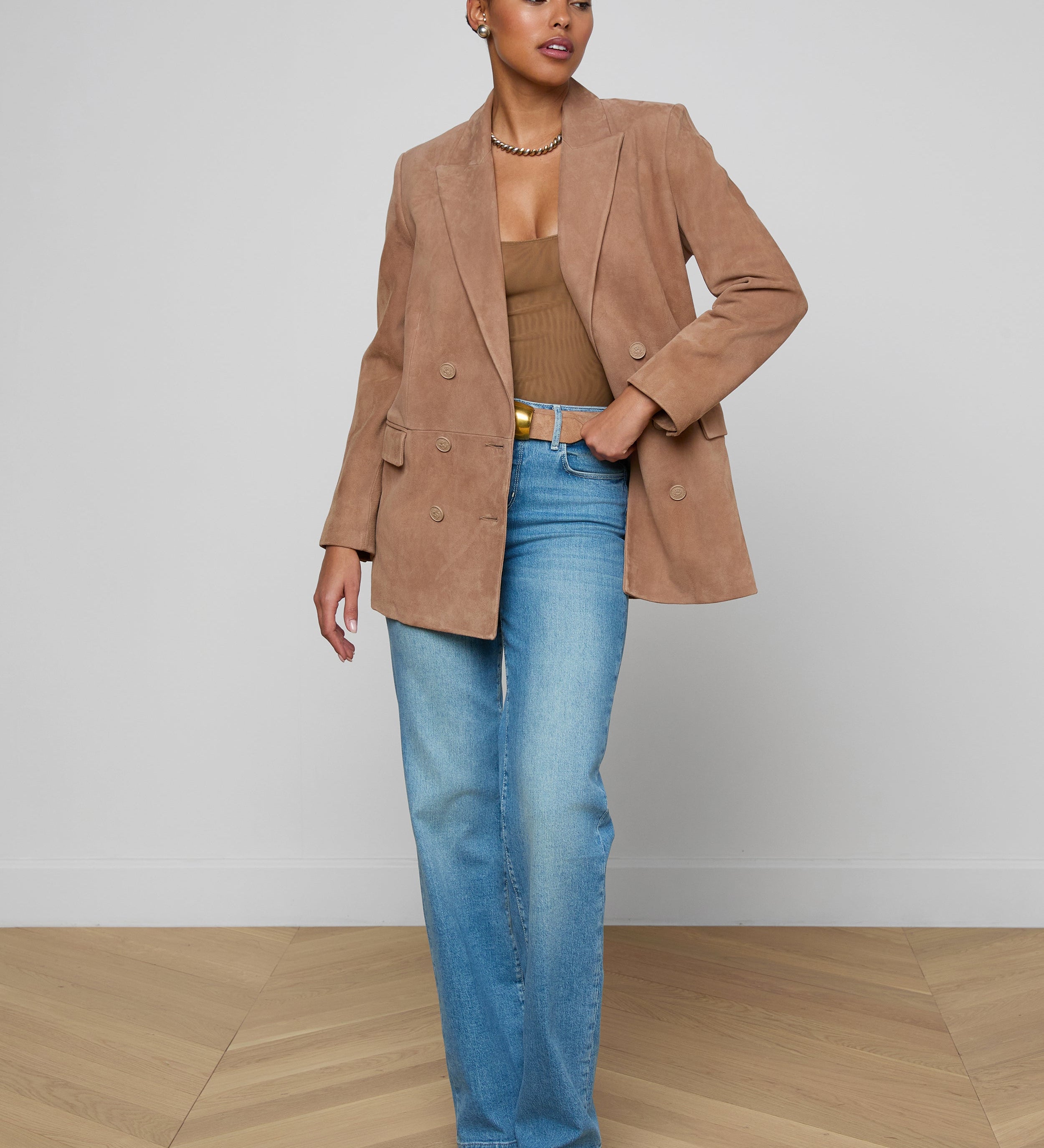 L'AGENCE - Aimee Oversized Suede Blazer