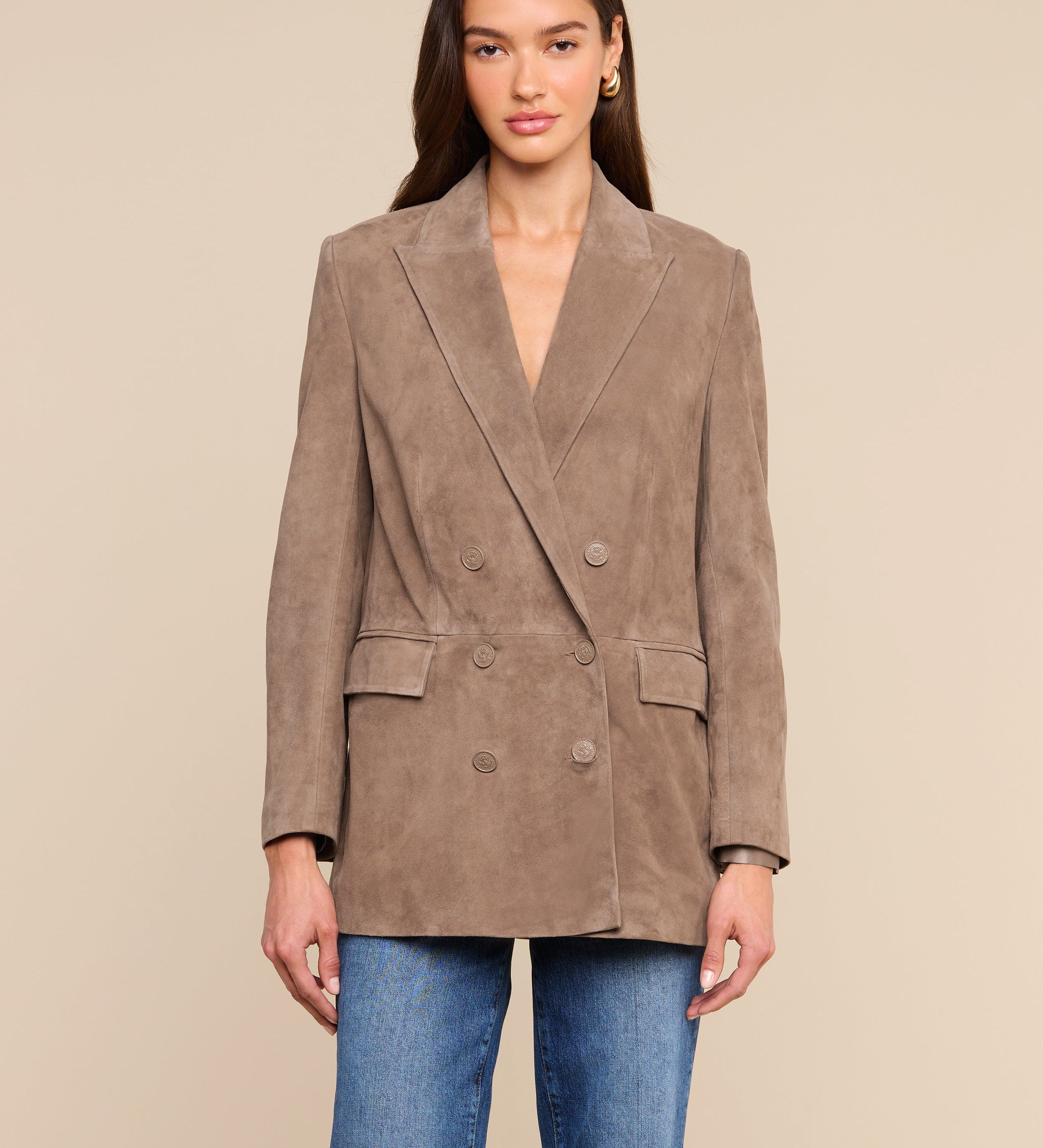 L'AGENCE - Aimee Oversized Suede Blazer