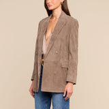 L'AGENCE - Aimee Oversized Suede Blazer