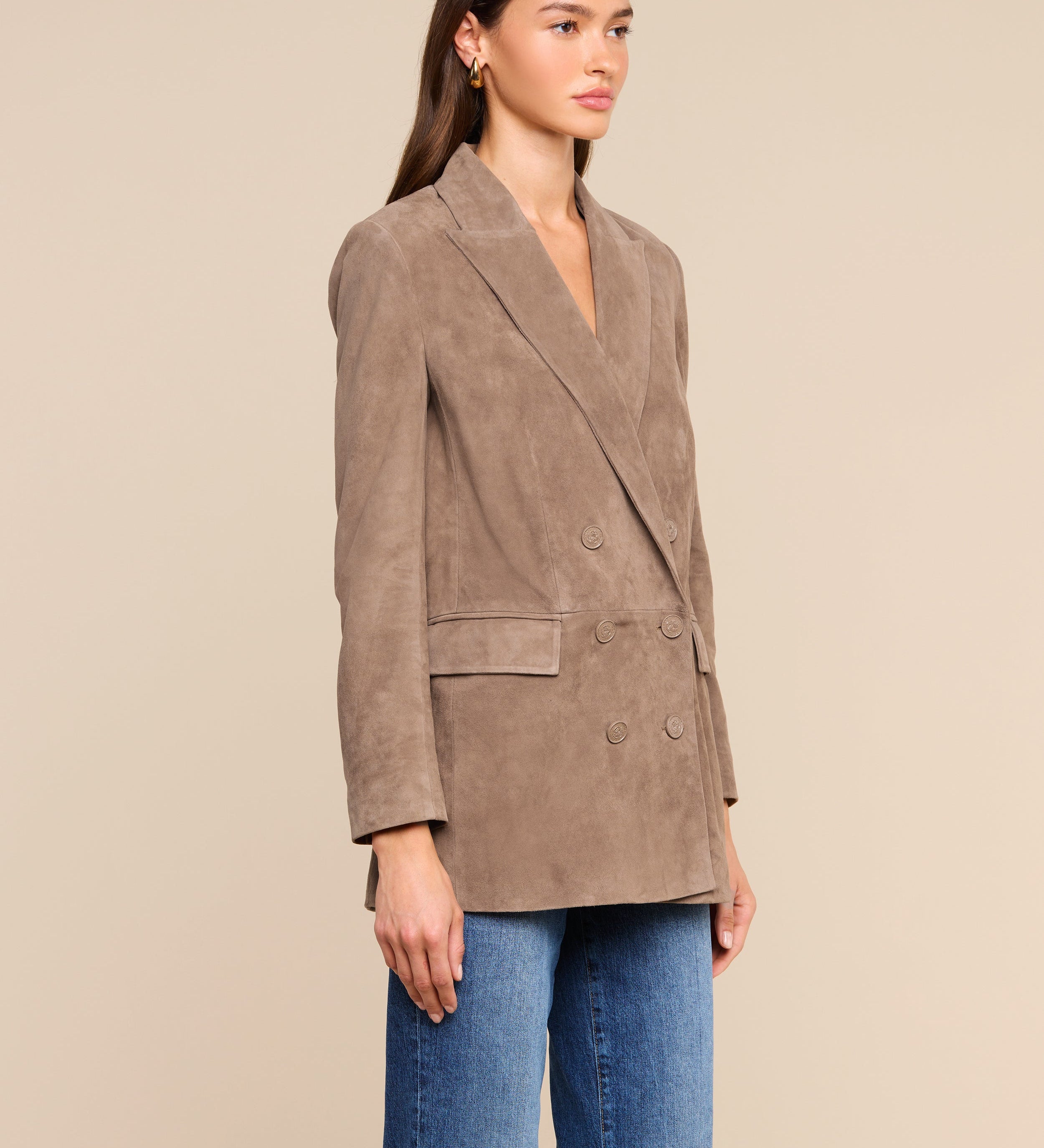 L'AGENCE - Aimee Oversized Suede Blazer