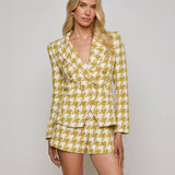 L'AGENCE - Marie Houndstooth Tweed Blazer