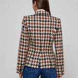 L'AGENCE - Marie Houndstooth Tweed Blazer
