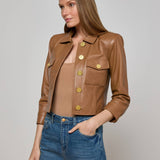 L'AGENCE - Kumi Cropped Leather Jacket