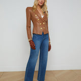 L'AGENCE - Bethany Leather Tapered Blazer