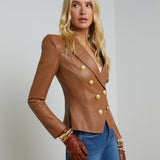 L'AGENCE - Bethany Leather Tapered Blazer