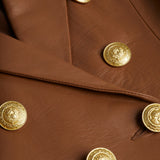 L'AGENCE - Bethany Leather Tapered Blazer