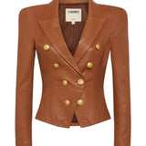 L'AGENCE - Bethany Leather Tapered Blazer
