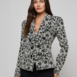 L'AGENCE - Bethany Flocked Tweed Blazer
