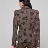 L'AGENCE - Bethany Flocked Herringbone Blazer