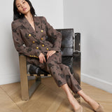 L'AGENCE - Bethany Flocked Herringbone Blazer