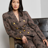 L'AGENCE - Bethany Flocked Herringbone Blazer