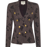 L'AGENCE - Bethany Flocked Herringbone Blazer
