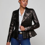 L'AGENCE - Lyric Leather Peplum Jacket