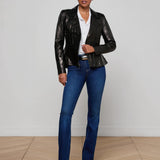L'AGENCE - Lyric Leather Peplum Jacket
