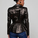 L'AGENCE - Lyric Leather Peplum Jacket